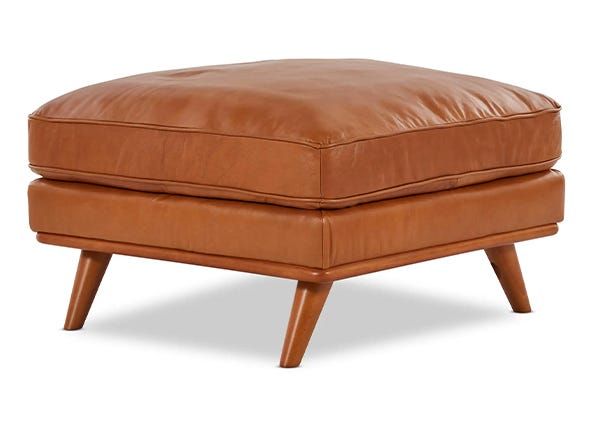 Baxter Leather Ottoman Angle