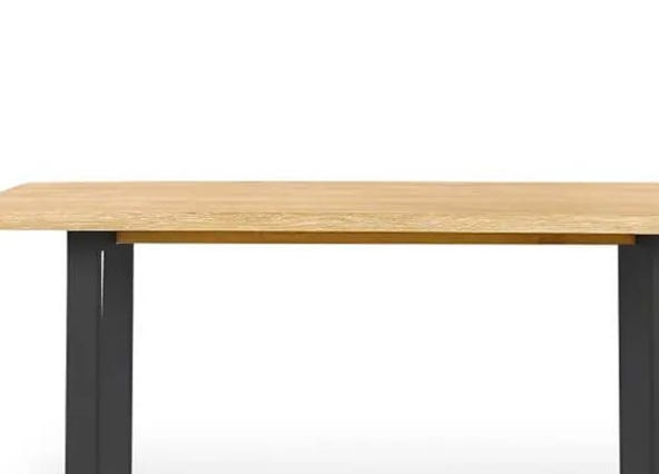 Bronte Dining Table Black Leg 220 Front Top Up Close