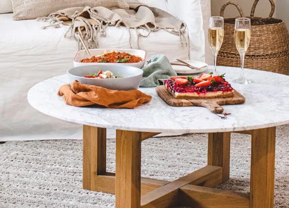 Bronte Round Marble Coffee Table Style Shoot