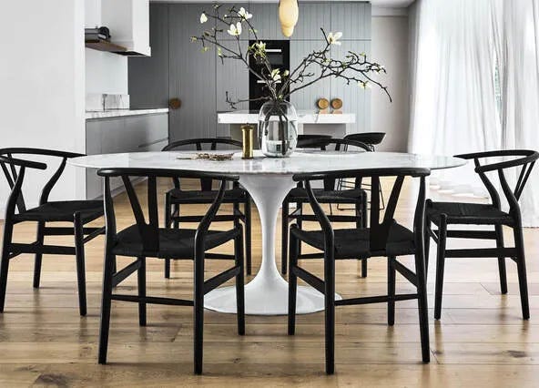 Clover Marble Dining Table Oval 200cm Style Shoot
