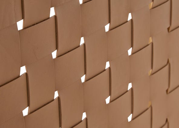 Cuba Bedhead Tan Leather Up Close