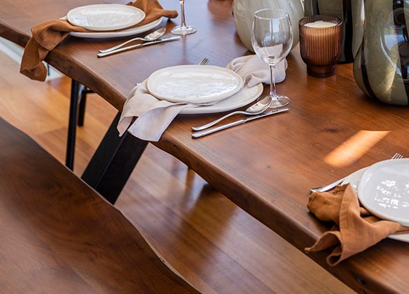 Dakota Dining Table Live Edge Finish Style Shoot