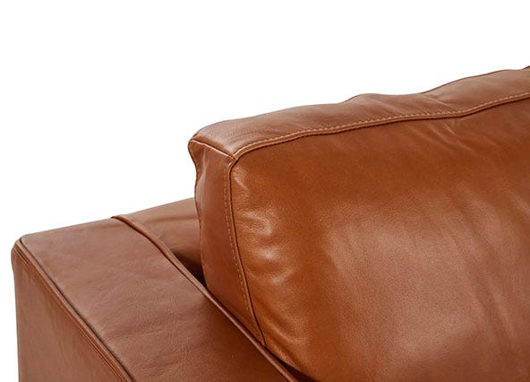 Draper Leather 3 Seat Sofa Ranch Tan Up Close