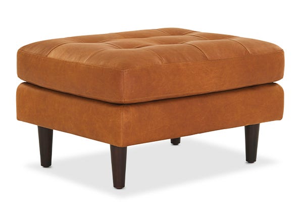 Draper Leather Ottoman Angle