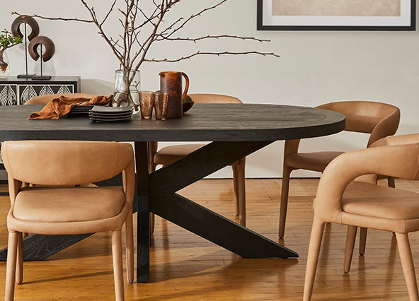 Galaxy Oval Dining Table Black Style Shoot