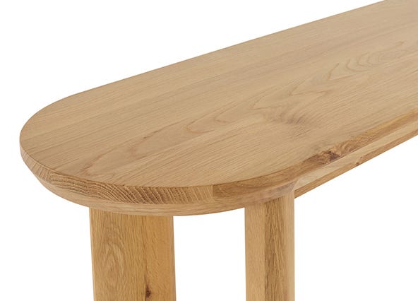 Graze Console Table Oak Top Up Close