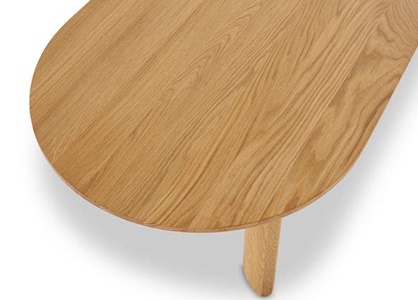 Graze Round Coffee Table Oak Top Up Close