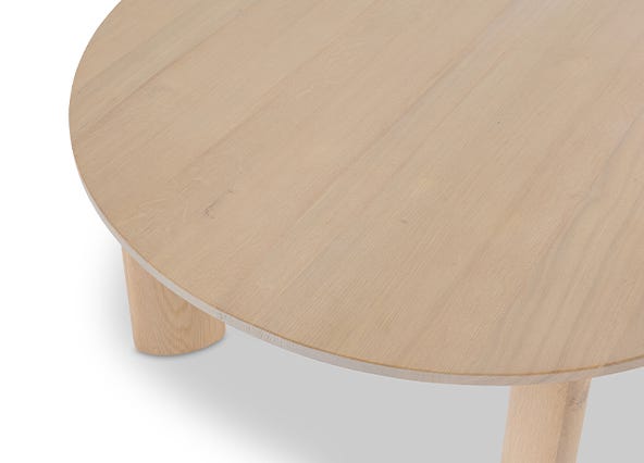 Graze Round Coffee Table White Wash Top Up Close