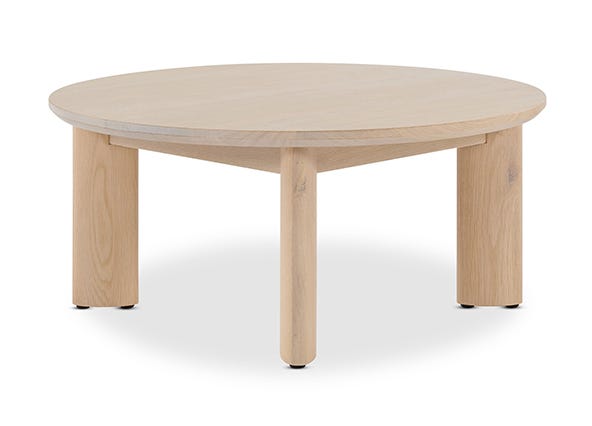 Graze Round Coffee Table White Wash Angle