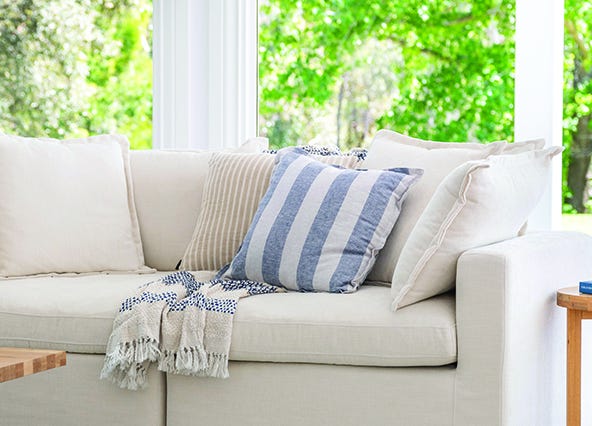 Haven Corner Sofa Cushion Up Close Style Shoot