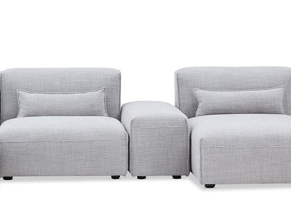 Leon Right Corner Sofa Grey Front Up Close