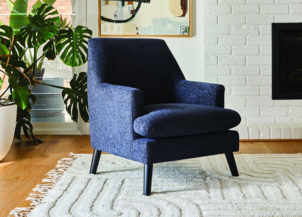 Linda Accent Chair Midnight Blue Style Shoot