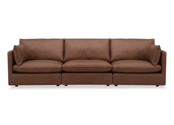 Loft Mini Leather 3 Seat Sofa Front