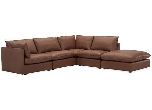 Loft Mini Leather Right Corner Sofa Phoenix Saddle Angle
