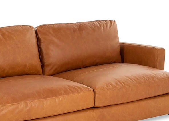 Long Beach Leather 3 Seat Sofa Phoenix Tan Angle