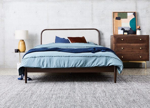 Erikson Upholstered Bed King Oak Style Shoot