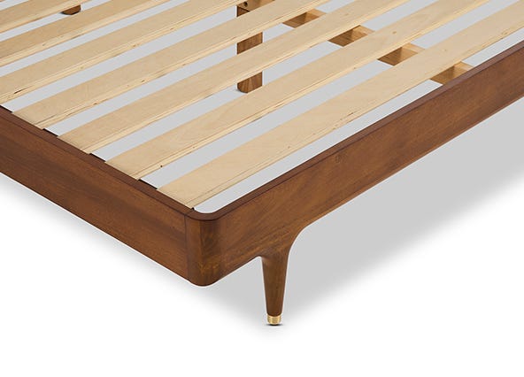 Manhattan King Bed Brown Leg Up Close