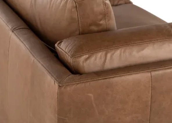 Nevada 3 Seat Sofa Phoenix Brown Back Side Up Close