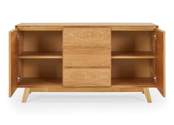 Otis Sideboard Oak Open Drawers