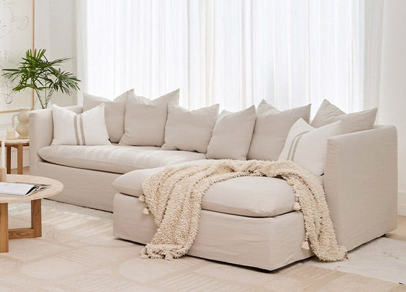 Santa Monica Right Hand Chaise Lounge White Style Shoot