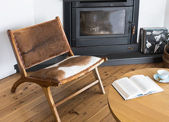 Tobago Armchair Brown and White Lifestyle Shoot