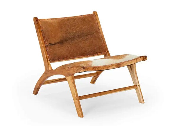 Tobago Armchair Brown and White Angle