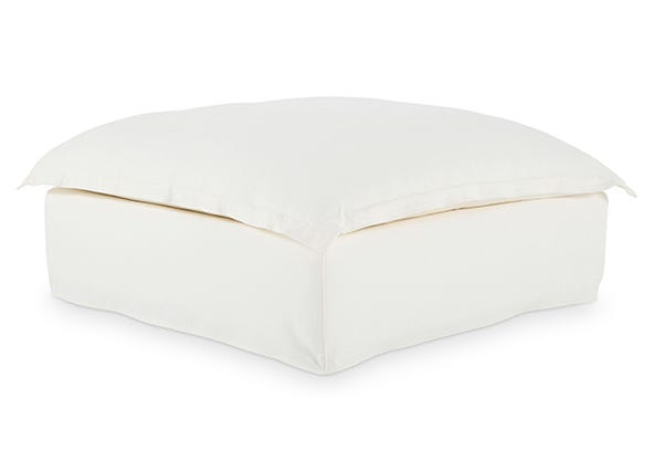 Toorak Ottoman 105cm White Angle