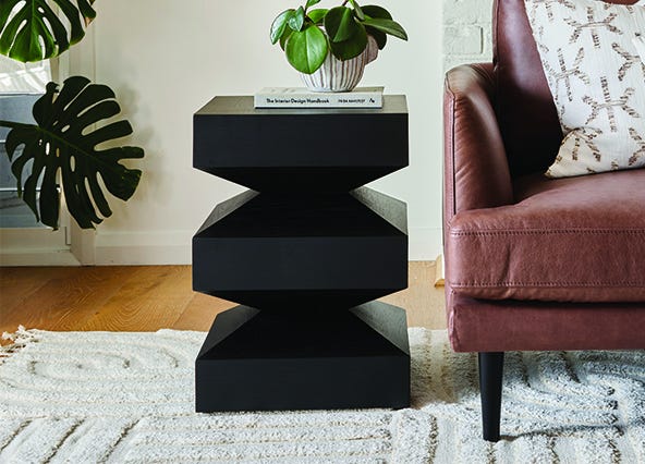 Totem Side Table Black Style Shoot