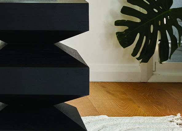 Totem Side Table Black Side Curves Up Close Style Shoot