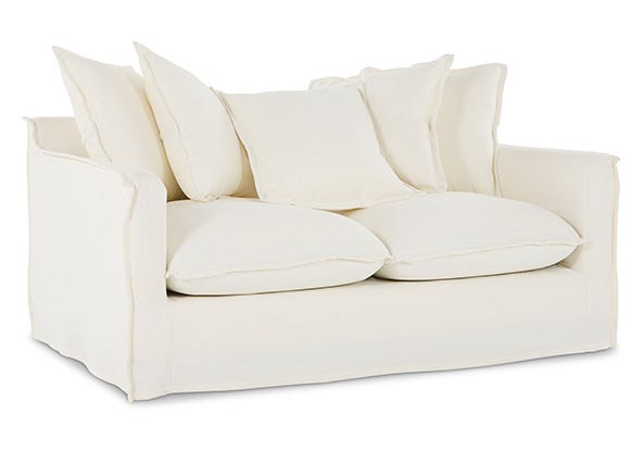 Venice 2 Seat Sofa White Angle