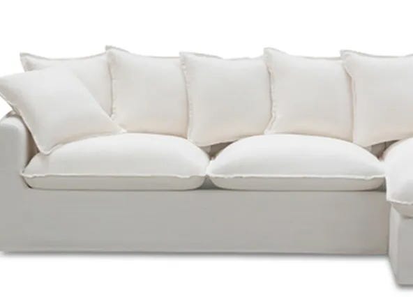 Venice Right Hand Chaise White Seating Up Close