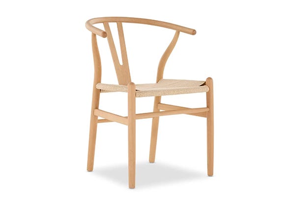 Wishbone Dining Chair Natural Angle