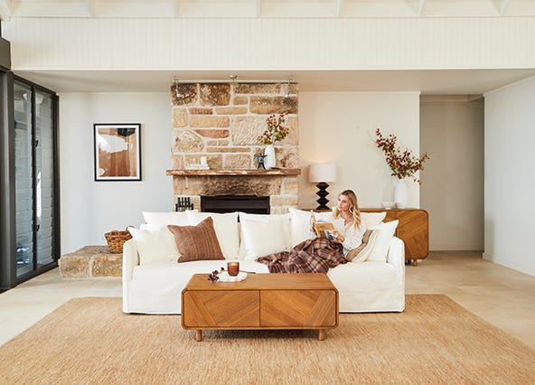 Bronte 4 Seat Sofa White Lifestyle Shoot