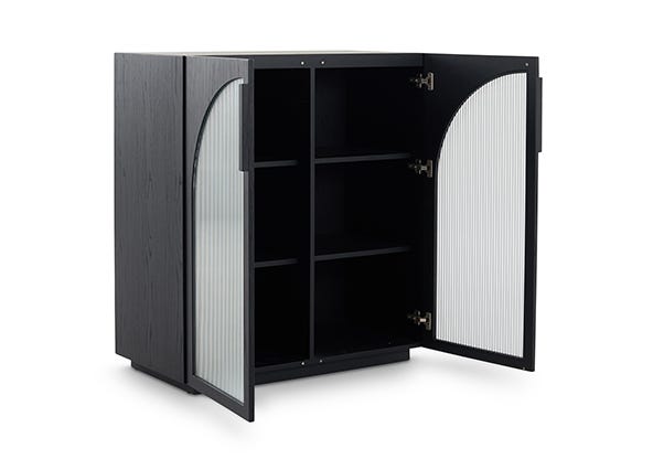 Flute Cabinet Black Open