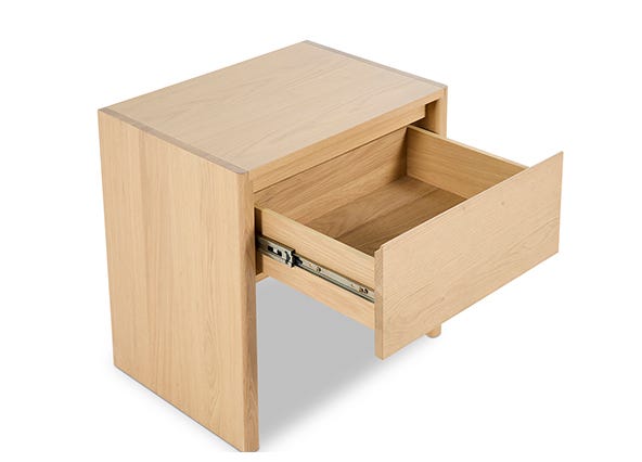 Hallie Bedside Table Oak Open Drawer