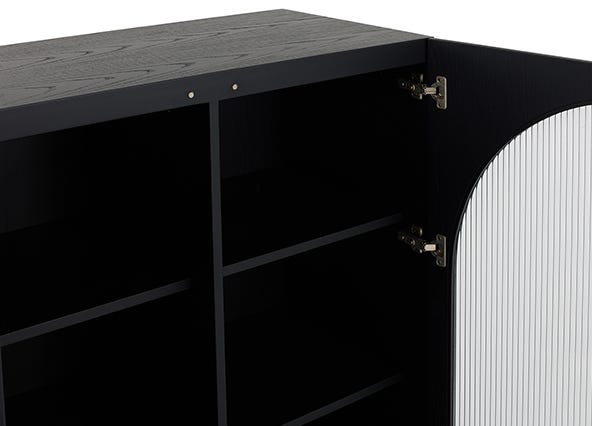 Flute Cabinet Black Veneer Up Close