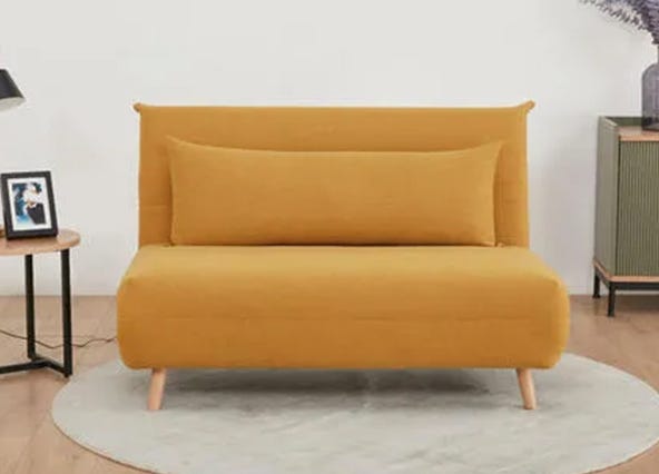 Bishop 2 Seat Sofabed Mustard Style Shoot