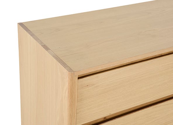 Hallie 6 Chest of Drawers Oak Top Up Close