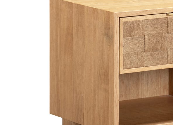 Rio Bedside Table Natural Angle